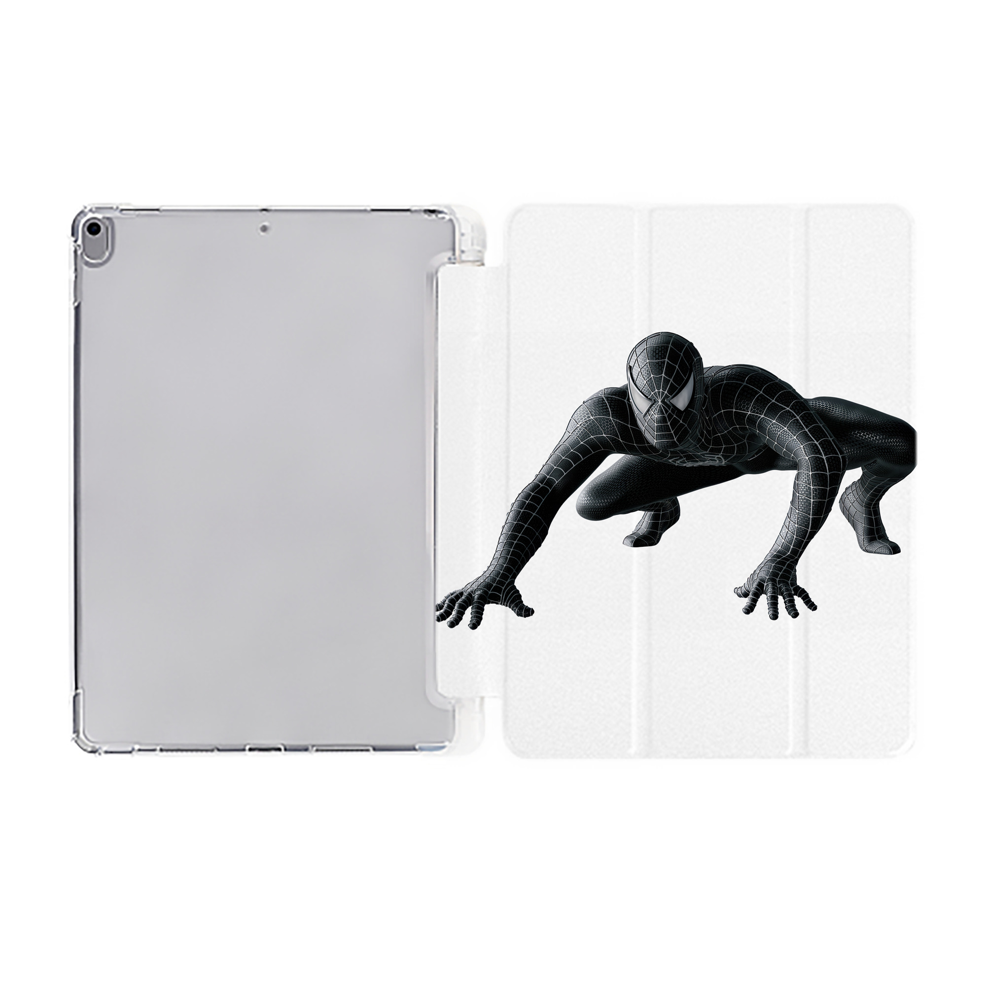 （画像用） Spider Man スパイダーマン IPad ケース ペン収納付き 三つ折りスタンド PUレザー×シリコン 対応機種9.5/10.5/10.9インチ